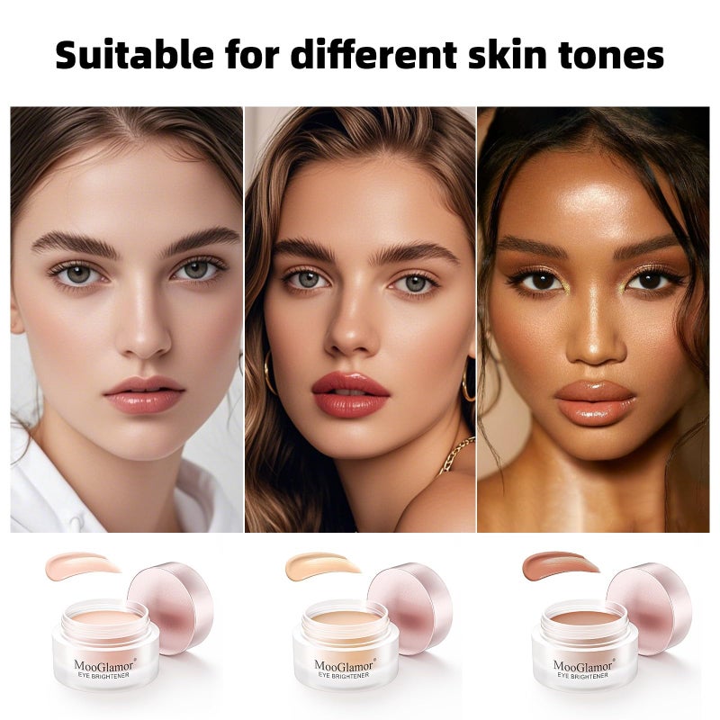 MooGlamor Under Eye Brightener and Concealer with Instant Awakening and Natural Blendable Under Eye Corrector for Dark Circles and Primer (#01 Light Rose) - Image 3